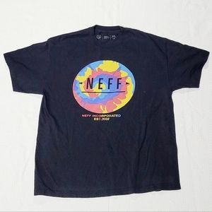 Neff Big Globe Logo Graphic Mens Tee size XL